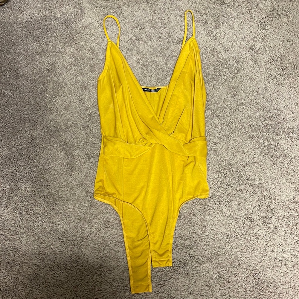 Shein yellow bodysuit Size M